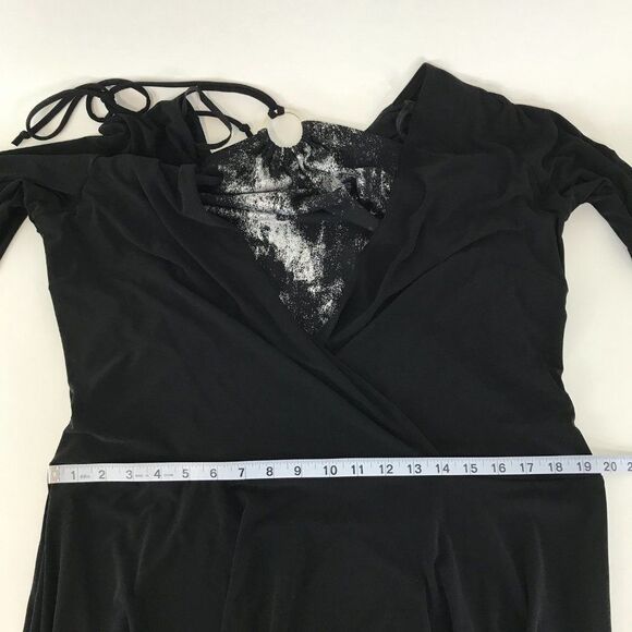 Lane Bryant Faux Wrap Dress Women's Plus Size 14/16W Halter Neck Stretch Knit - Picture 8 of 10